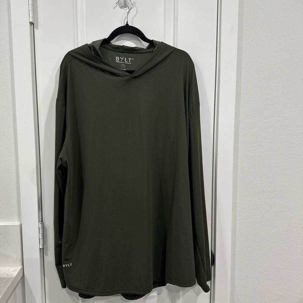 BYLT Basics Pulse Pullover Drop-Cut Hoodie - Military Olive